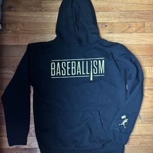 BASEBALLISM Black Hoodie with Gold Logo - youth large